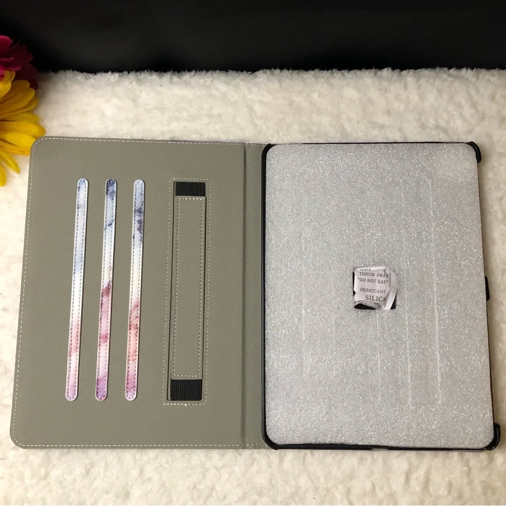 New Dadanism Case Fit iPad Pro 11 Purple Marble W/Built-in Magnetic Strip